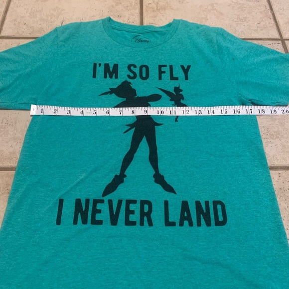 💙 Disney Peter Pan "I'm So Fly I Never Land" Teal T-Shirt S - Picture 2 of 6